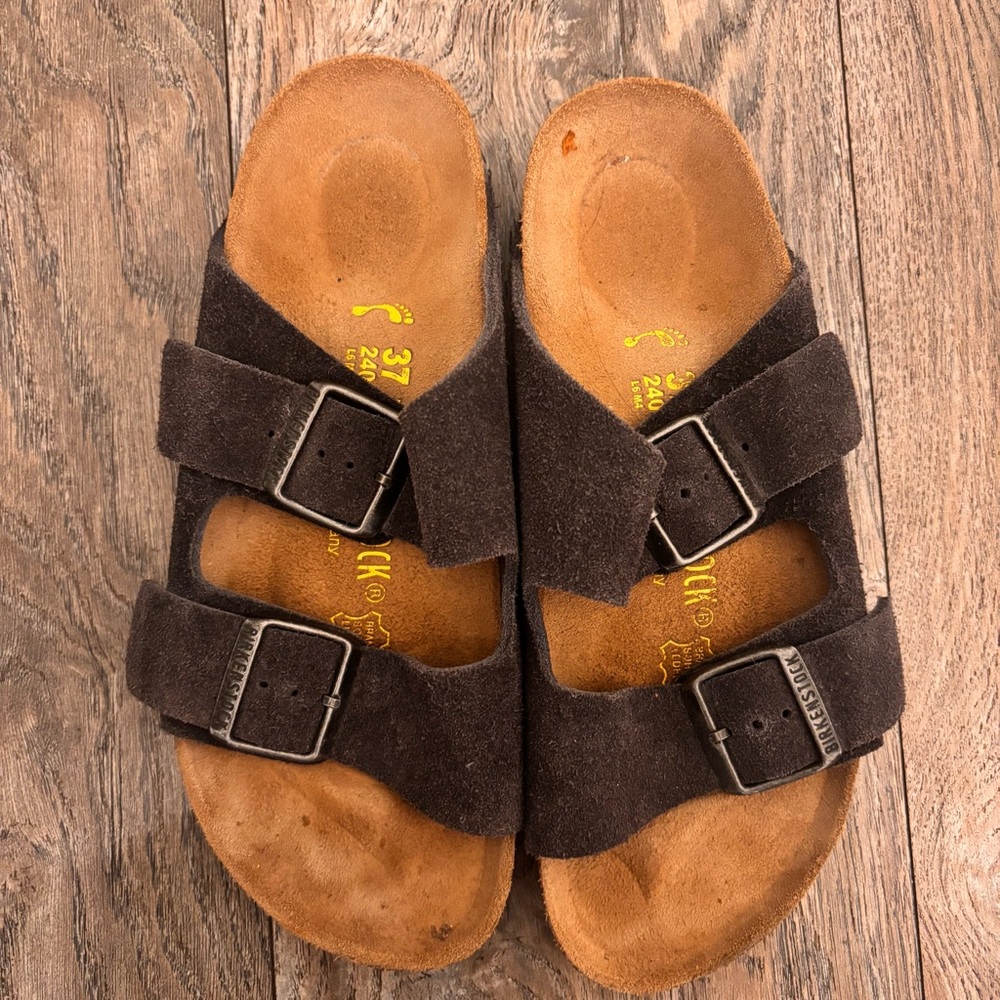 Birkenstock Arizona Velvet Grey size 6 - great condition